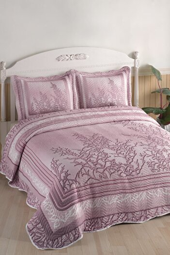 Örtüm Eylül Powder Double Quilted Bedspread