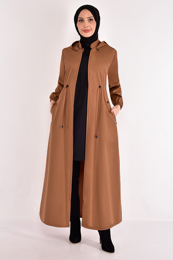 ModaMerve Hooded Cap Tan ASM2119