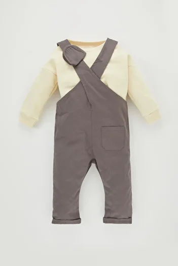 DeFacto Long Sleeve T-shirt and Salopette for Baby Boy - Set of 2 B3199a523wn