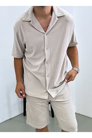 King Brothers Oversize Velvet Set - Πουκάμισο με κουμπιά και σορτς
