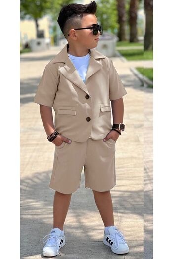 Calisa Boys' Summer Palazzo Set - Jacket, T-shirt and Bermuda Shorts