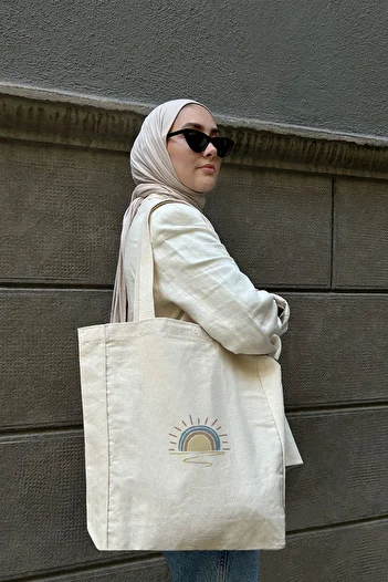 feinas Sunshine Canvas tote Bag - Snap Fastener Inner Pocket - 320gr - 100% Cotton