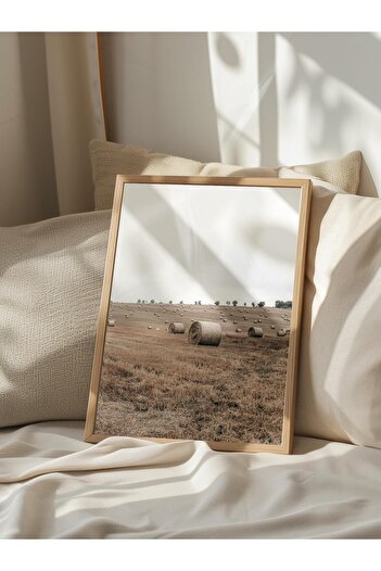 Postifull Rustic Unframed Poster, Scandinavian Brown Painting, No:50 Wild Flowers Photo, Vertical