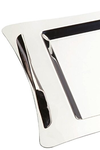 Nehir Clove Satin Steel Tea Tray, Engagement Tray, Stainless Steel Tray, Serving Tray, Tea Set,