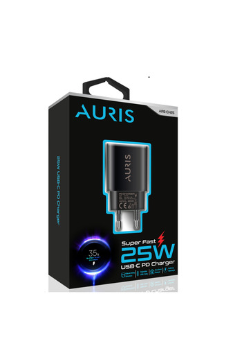 güvenlisepet Auris 25 Watt Yüksek Hızlı PD Şarj Adaptörü USB C / Type C Şarj Başlığı Kafa Tüm Android+İos Uyumlu
