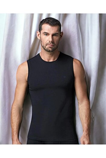 Ceylanoğlu Men's Rib Tank Top - Set of 3 White, Black, Gray, 100% Cotton, Crew Neck, Crew Sleeve - Versatile Elegance and Comfort