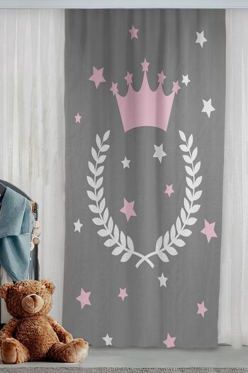 Bebişim Halı Cute Teddy Bear Sitting on the Moon with Double Wings Children's Room Background Curtain