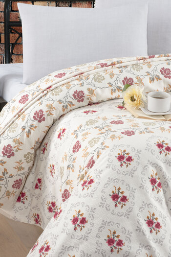 Vionel Home Double Printed Bedspread - 100% Cotton, Pique Pattern, 8 Different Patterns