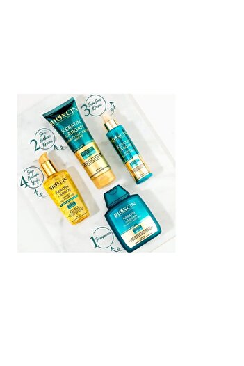 Bioxcin 300ml Keratin Repair Care Shampoo + 250ml Keratin Cream + 150ml Argan Oil + 150ml Repairing Liquid Oil