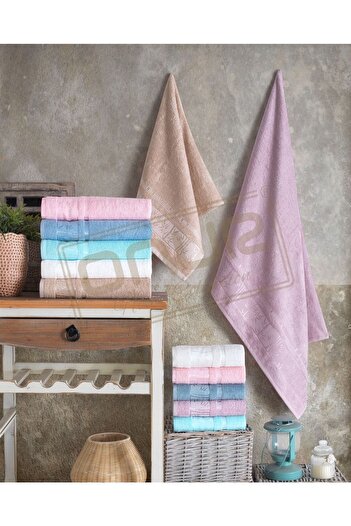 GENÇEV HOME COLLECTİONS Набір з 6 бамбукових рушників для ванної кімнати розміром 90x140 см