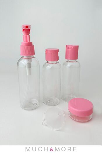 Much and More Travel Kit-Set of 3 Refillable Bottles + Cream Box