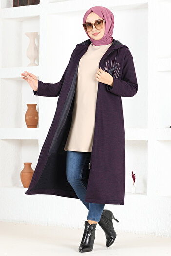 ModaMerve Zippered Cap MSL0105 Plum