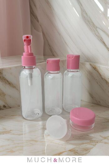 Much and More Travel Kit-Set of 3 Refillable Bottles + Cream Box