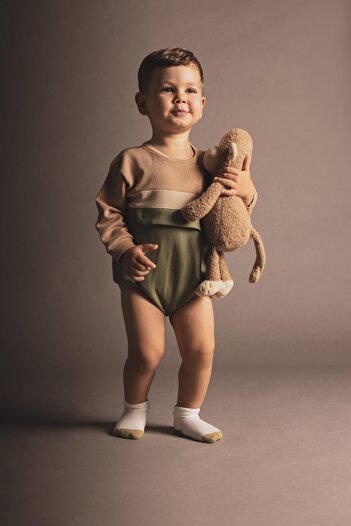 DeFacto 2-piece Set for Baby Boy - Long Sleeve Snap-on Body Socks B2686a523wn