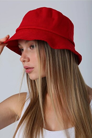 Remsa Mayo Red Cotton Bucket Hat - RŞ-110