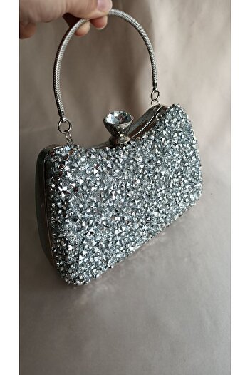 Gül Karatekin Γυναικείο βραδινό φόρεμα Real Crystal Rough Stone Event Χαρτοφυλάκιο και τσάντα συμπλέκτη ειδικών περιστάσεων