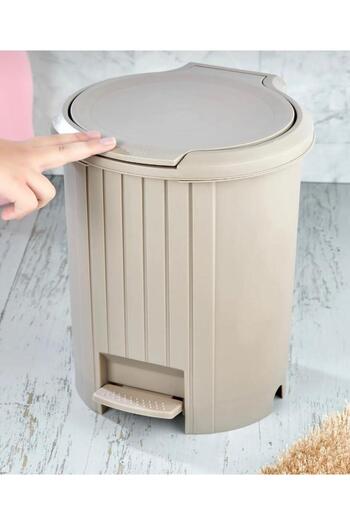 Bayev Exclusive Quality 12 Lt Bathroom and Kitchen Pedal Trash Can with Push Mechanism - Gray
