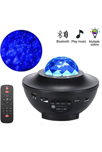 nextbuy Yıldızlı Galaxy Projektör Okyanus Su Dalgası Projeksiyon Bluetooth Hoparlör LED Masa ve Gece Lambası
