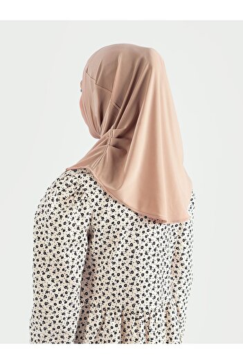 Schaless Pleated Children's Turban |   Hijab- Sandy Fabric, 11 Colors, Lycra and Practical Use - Beige (6-10 Years)