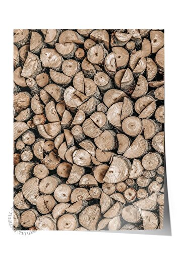 Postifull Rustic Unframed Poster, Scandinavian Brown Painting, No:99 Seeds in Piles Photo, Vertical