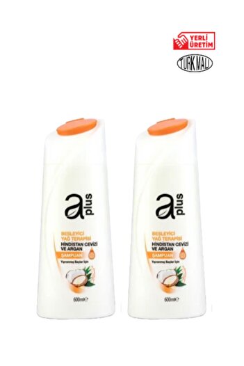 A PLUS Şampuan 600ml *2 Yıpranmış Saçlar Için Hindistan Cevizi Ve Argan