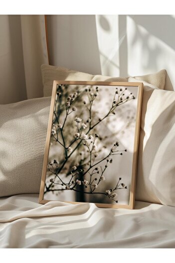 Postifull Rustic Unframed Poster, Scandinavian Brown Painting, No:68 Flower Branch Photo, Vertical