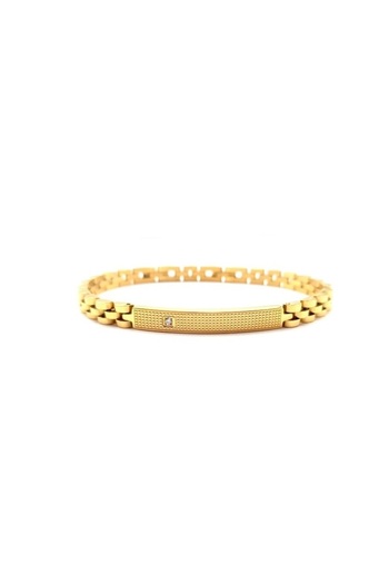 Welch Gold Zincir Çelik Tek Taş Bileklik