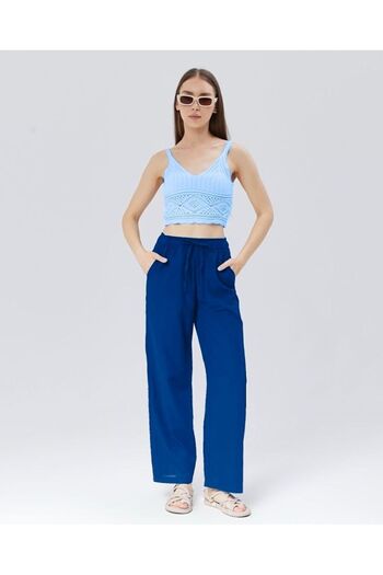 POD Oversize Cut Linen Blended Plaszo Trousers