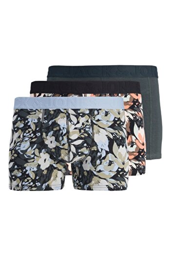 Jack & Jones Jack Jones Jacjonah Flower Trunks 3 Pack Sn Erkek Yeşil Boxer 12263722-21