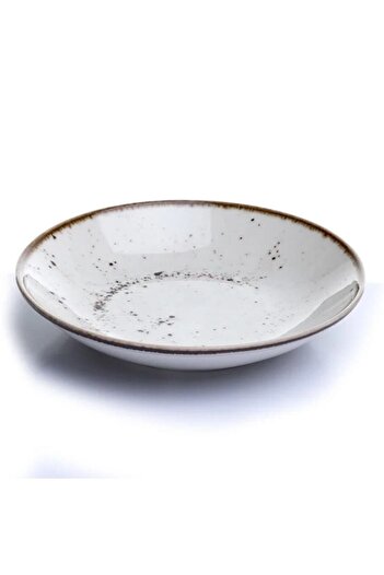 Tulü Porselen 46 Cream 6 Person 6 Piece Pit Plate Set
