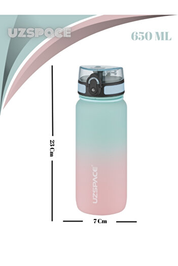 Uzspace Two Color Tritan Water Bottle/Flask - 650 Ml.