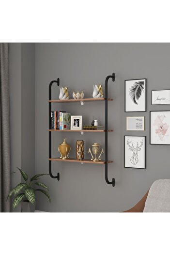 SENSA MODÜLER MOBİLYA Kitaplık Duvar Rafı Metal Kitaplık