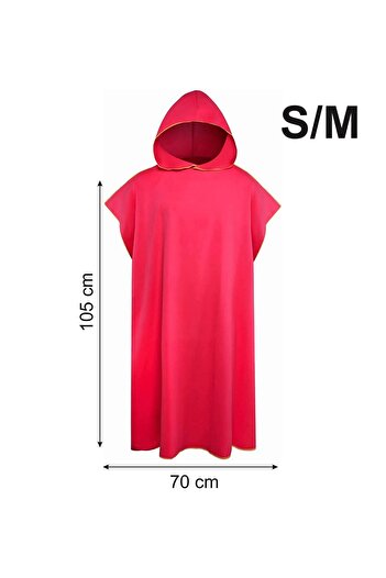 MORDRY Φούξια Unisex Poncho με κουκούλα - Φορητή πετσέτα και φορητό καμπίνα