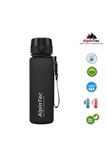 AlpinTec 500 ML Black Tritan Water Bottle - 23 cm