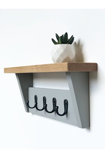 Efem Dekor Wooden Key Rack with 4 Hooks Hall Doorway Hanger Wall Coat Rack Hanger Clothes