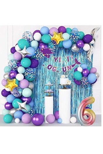parti hediye sepeti Luxury Mermaid Rainbow Birthday Set