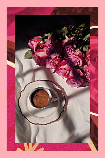 Mim and More Rose Turkish Delight Turkish Coffee, Güllü Lokum Aromalı Türk Kahvesi,150 gr