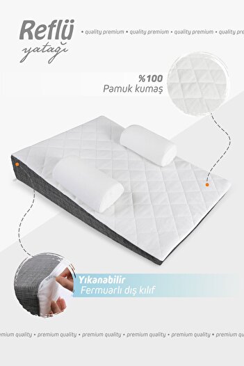 Umaybebek Baby Reflux Bed, Zippered, Washable Cover, Mattress, 100% Cotton Fabric