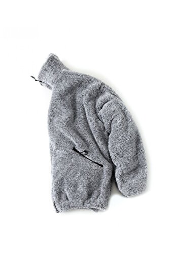 RANESA Men's Gray Oversize Plush Sweatshirt