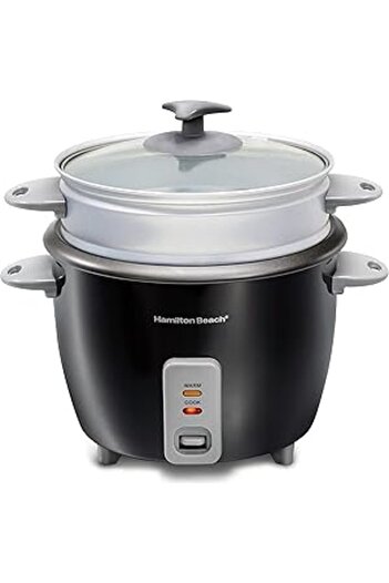 Hamilton Beach Rice Cooker & Steamer 1.5L, 16cups cooked (8cups uncooked) Rice Capacity, Removable Non-Stick Pot
