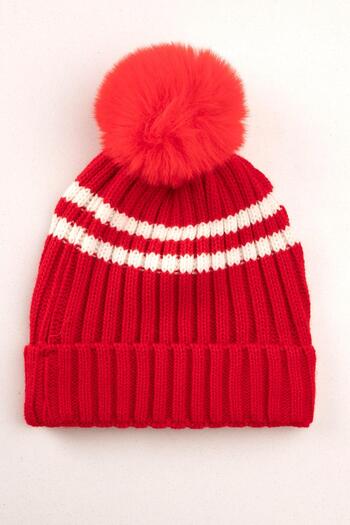 zepkids Striped Red Color Beret
