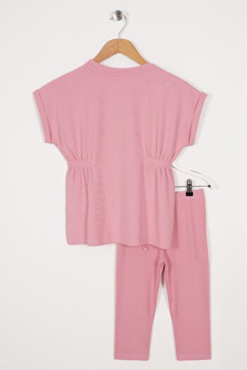 zepkids Crew Neck Pink Color Girl's Thai Suit