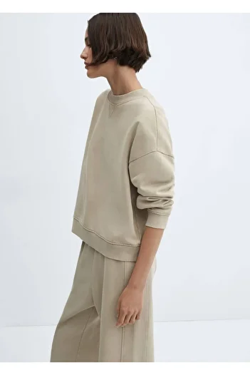 MANGO Woman Round Neck Washed Sweatshirt