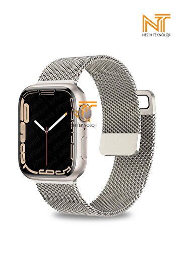 Nezih Case Apple Watch Series 3-9 Stainless Mesh Metal Milan Band - 38mm 40mm 41mm