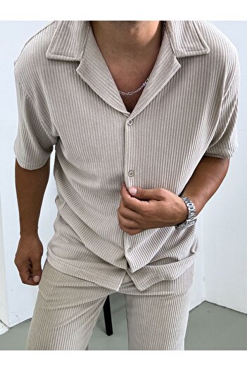 King Brothers Oversize Velvet Set - Πουκάμισο με κουμπιά και σορτς