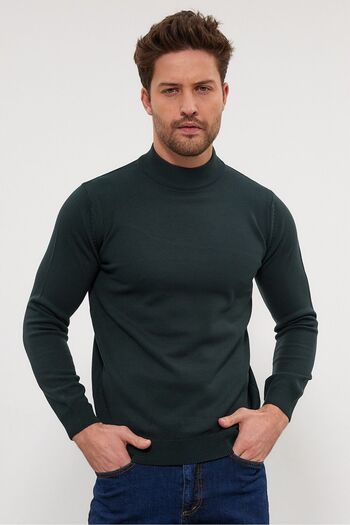 Livio Ferri men's Slim Fit Turtleneck Knitwear Sweater - Half Turtleneck