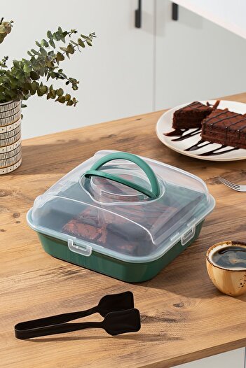 Porsima 1094 Model Cake Pastry Container - Carrying Bag - Lockable Jar
