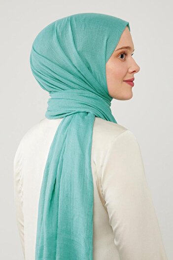Levidor Water Green Wrinkled Fabric Hawaiian Shawl