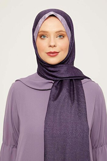 Levidor Violet Ring Patterned Monogram Shawl