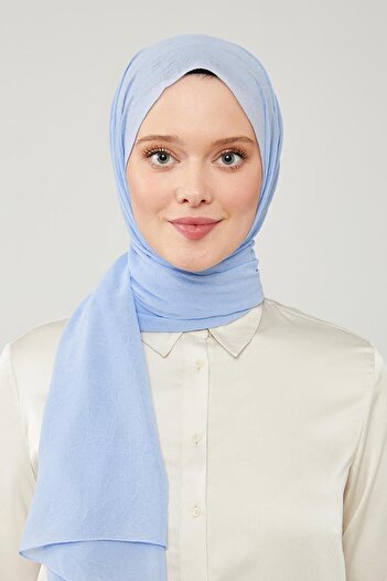 Levidor Baby Blue Frozen Crepe Shawl - SoliD Color